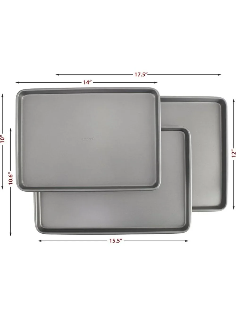 Nonstick Baking Sheet Set - 3 Pack (Small, Medium, Large) Carbon Steel Bakeware